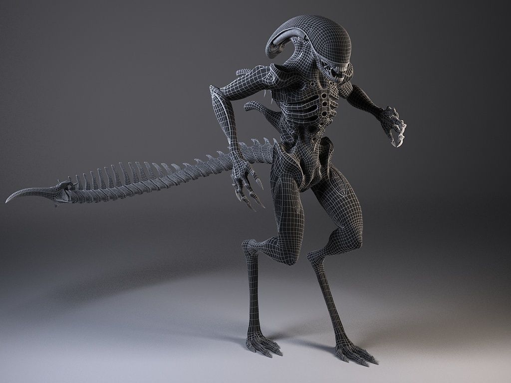 Alien Xenomorph Rigged 3D model_14