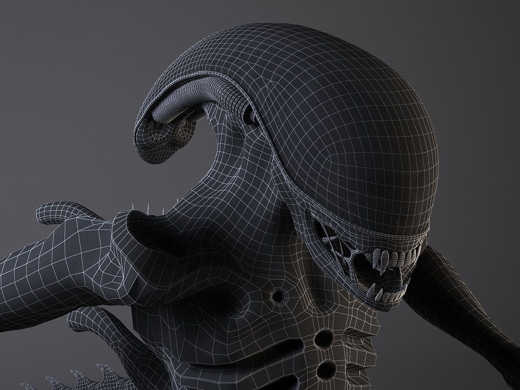 Alien Xenomorph Rigged 3D model_16