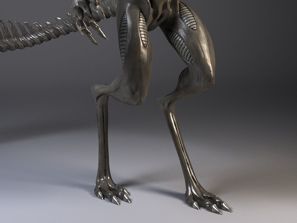 Alien Xenomorph Rigged 3D model_5