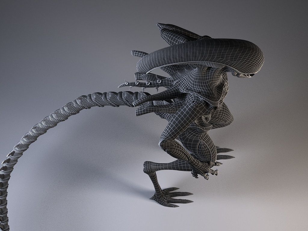 Alien Xenomorph Rigged 3D model_17