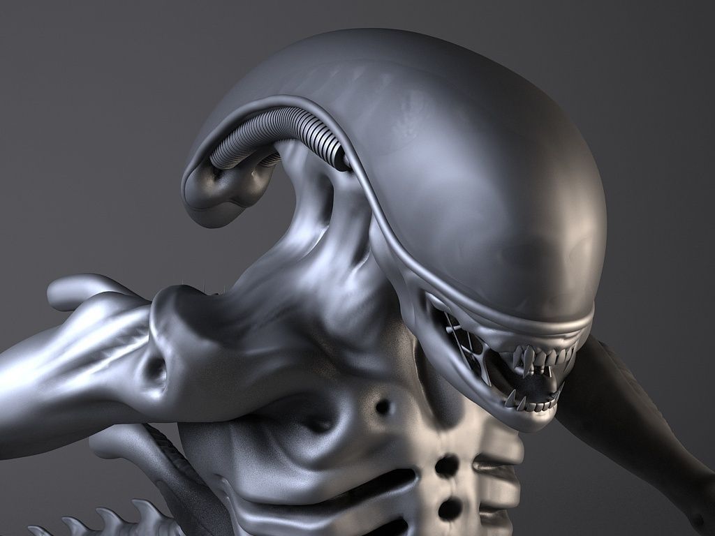 Alien Xenomorph Rigged 3D model_13