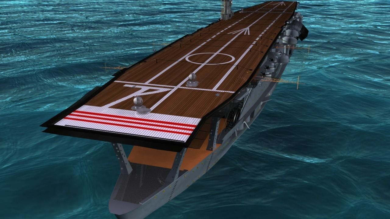 Batle ship Akagi To Japan 3D model_10