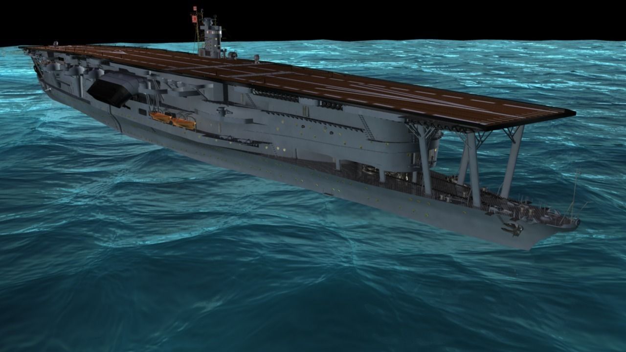 Batle ship Akagi To Japan 3D model_7