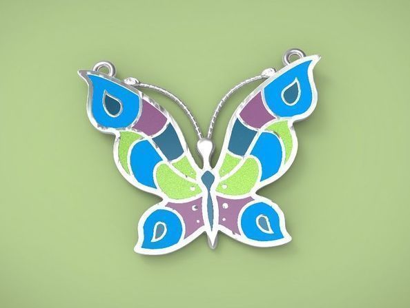 Pendants butterfly 3D print model_1