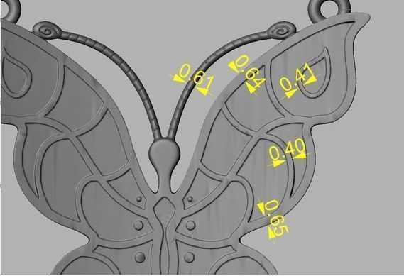 Pendants butterfly 3D print model_4