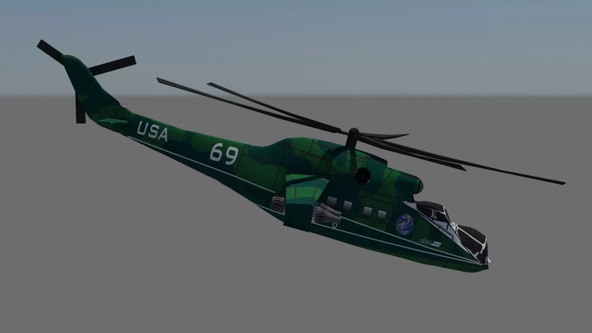 MI-24 Low-poly 3D model