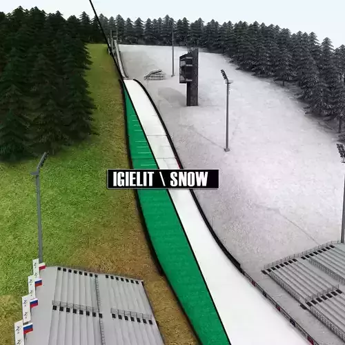 Ski jumping hill low detail 3D model