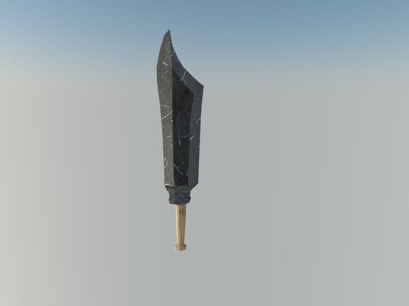 Fantasy Barbar Sword Low-poly 3D model_1