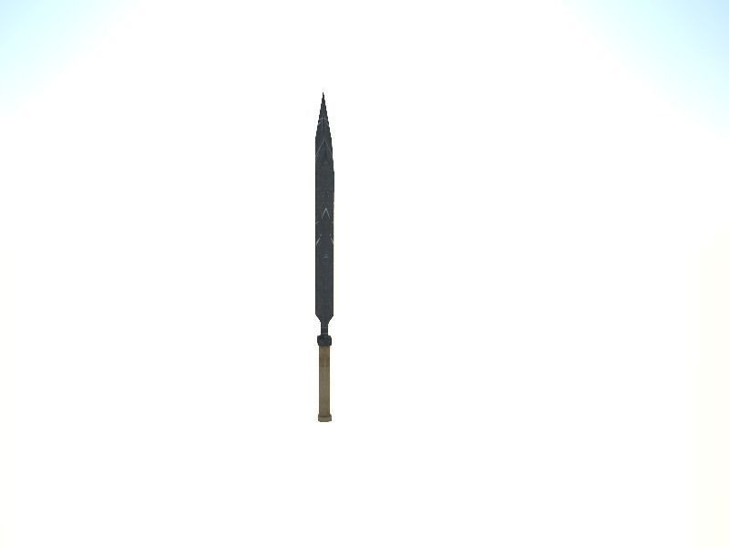 Fantasy Barbar Sword Low-poly 3D model_4