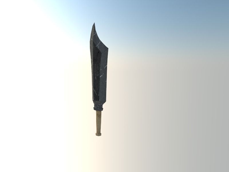 Fantasy Barbar Sword Low-poly 3D model_2
