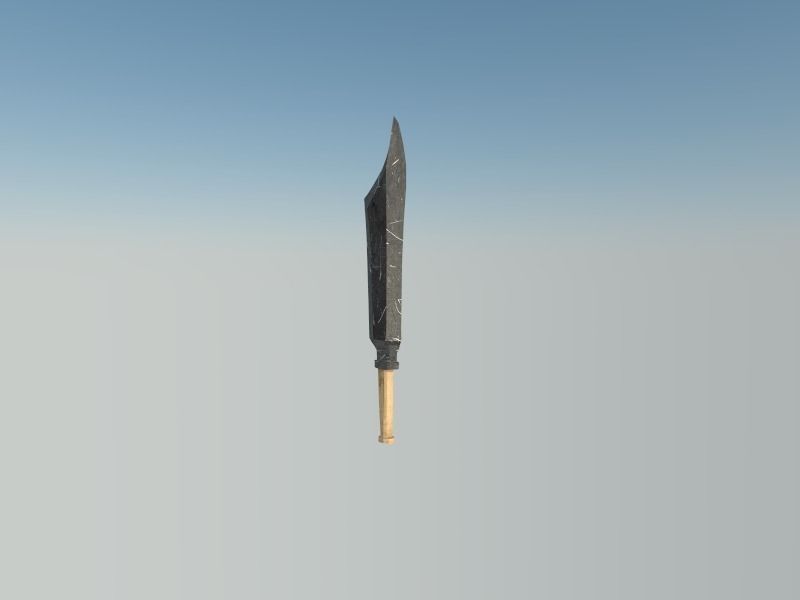 Fantasy Barbar Sword Low-poly 3D model_6