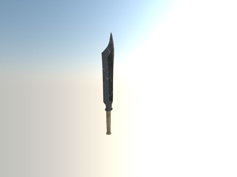 Fantasy Barbar Sword Low-poly 3D model_7