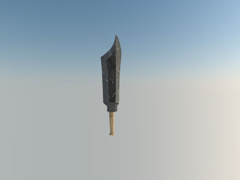 Fantasy Barbar Sword Low-poly 3D model_5