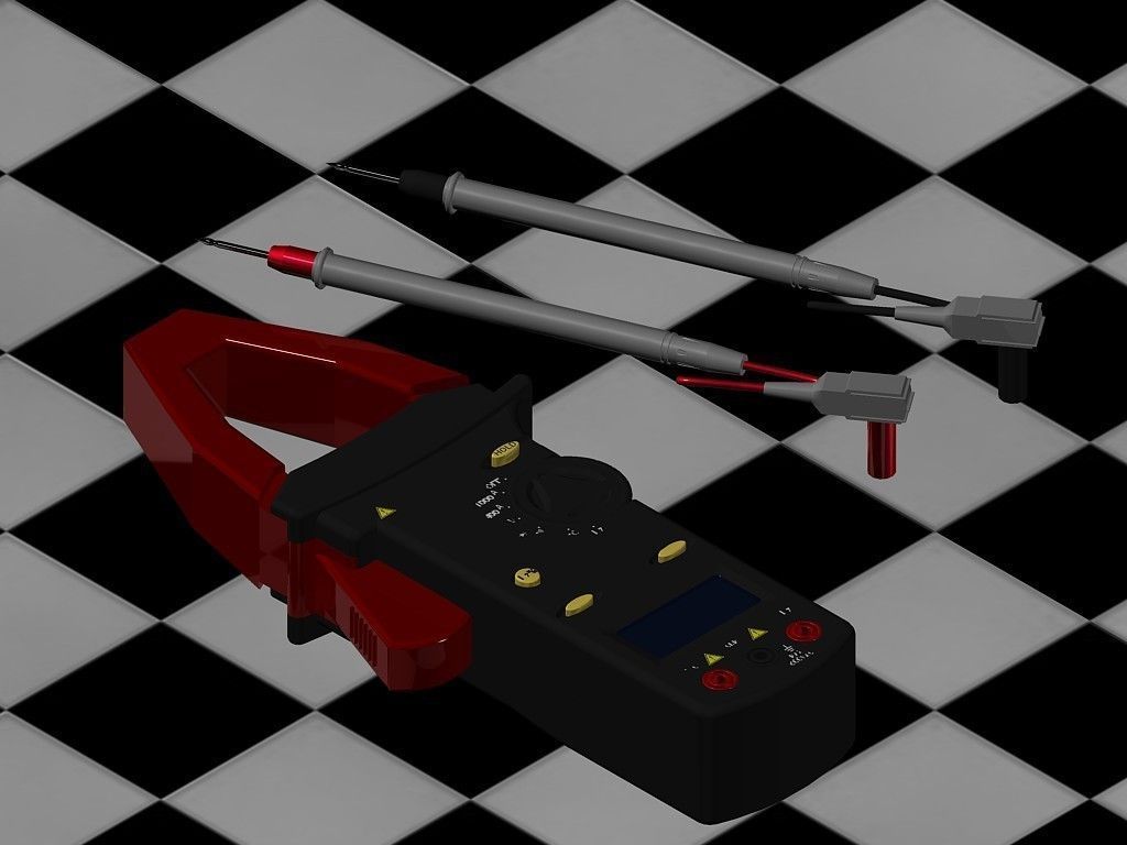 Electronic digital clamp meter 3D model_8