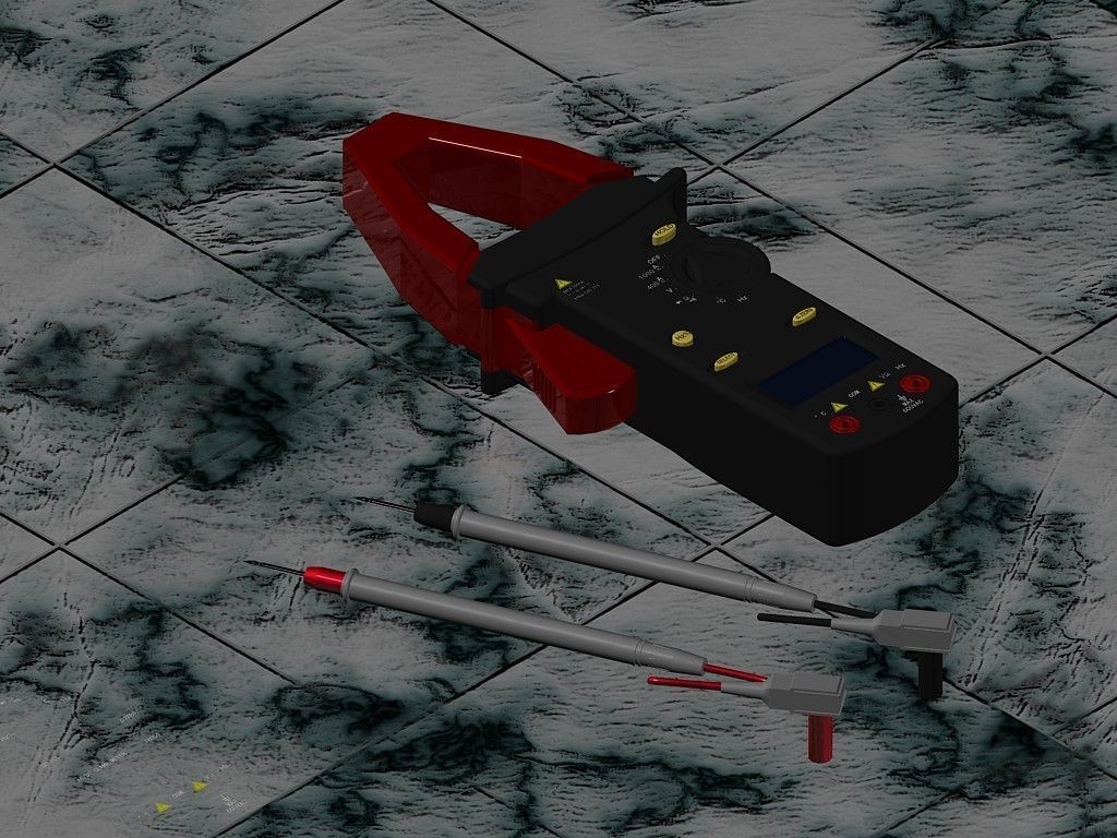 Electronic digital clamp meter 3D model_3
