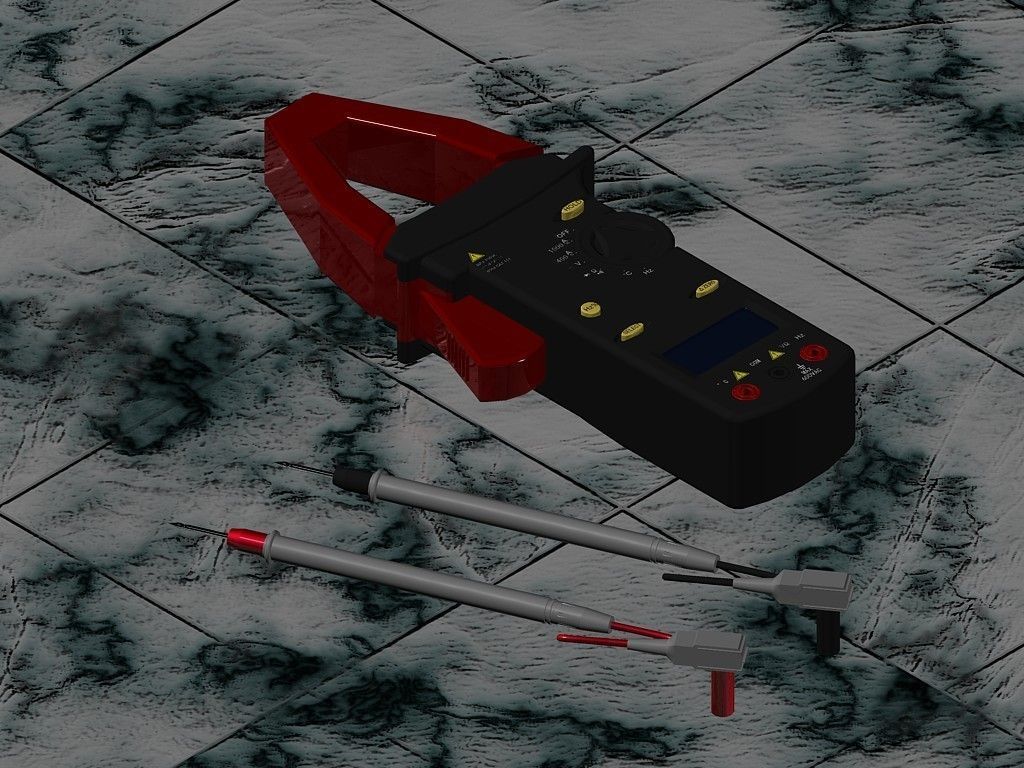 Electronic digital clamp meter 3D model_9