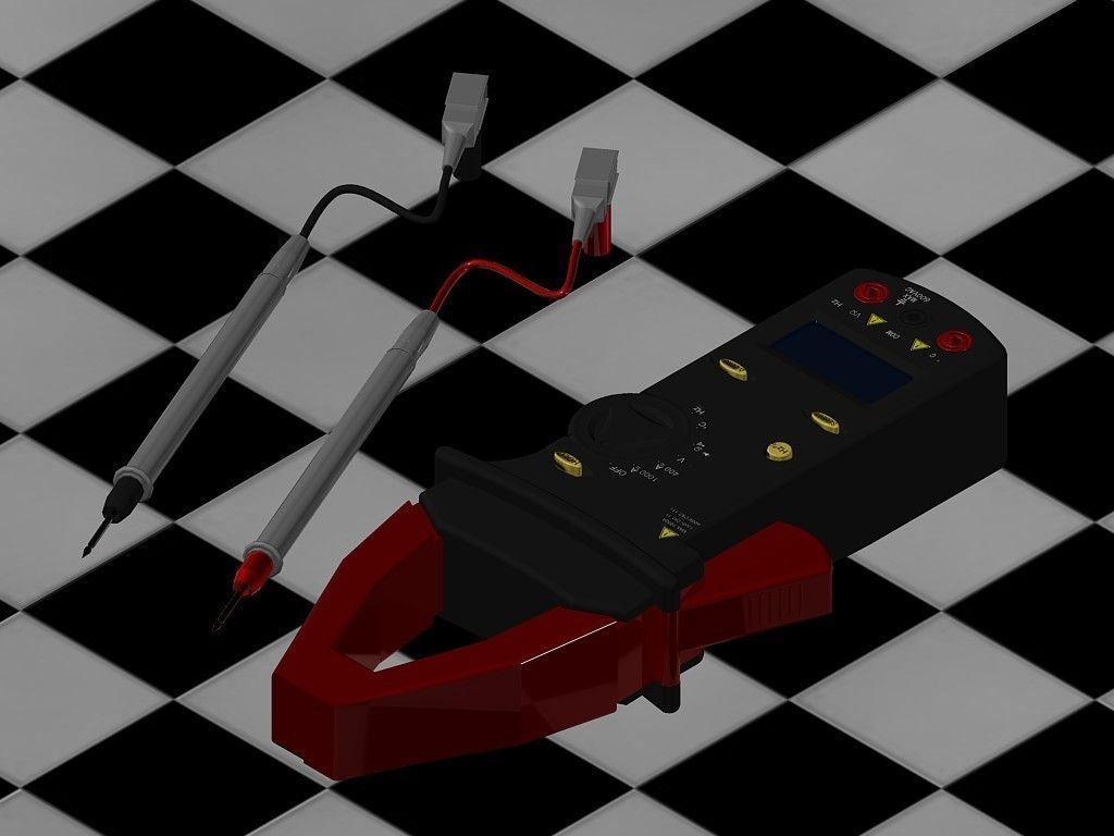 Electronic digital clamp meter 3D model_5