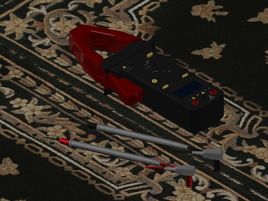Electronic digital clamp meter 3D model_7