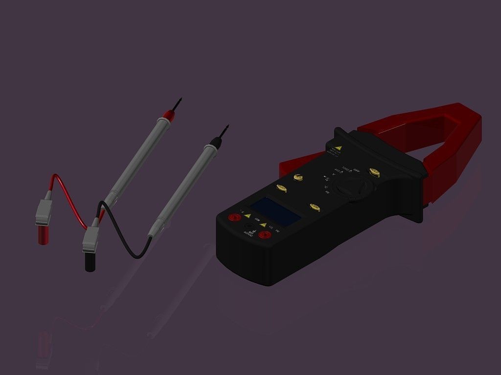 Electronic digital clamp meter 3D model_4