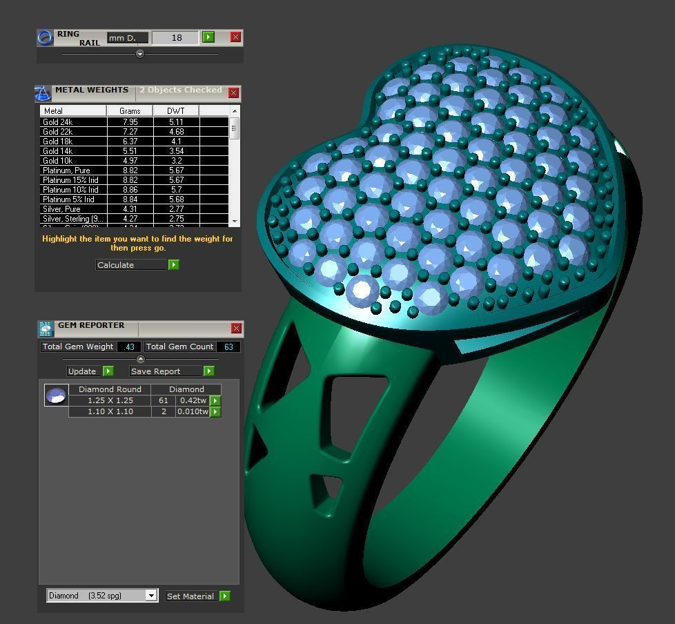 Ring Heart QQ 3D print model_4