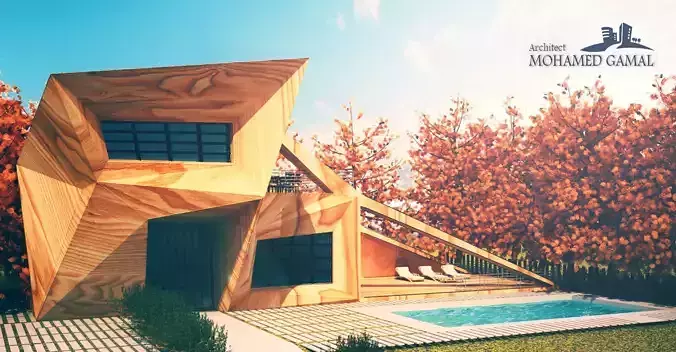 3d wooden villa