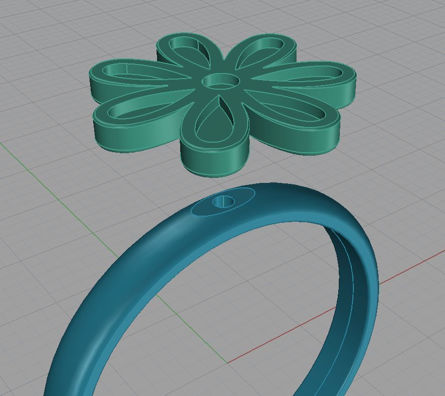 Ring rainbow flower 3D print model_3