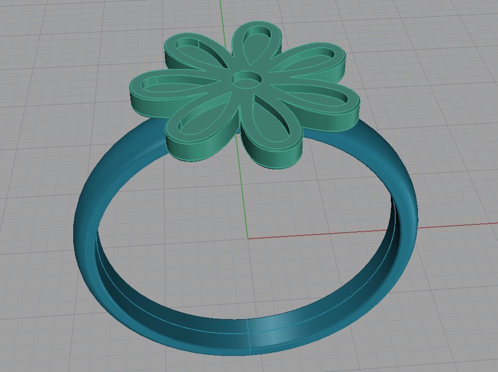 Ring rainbow flower 3D print model_2