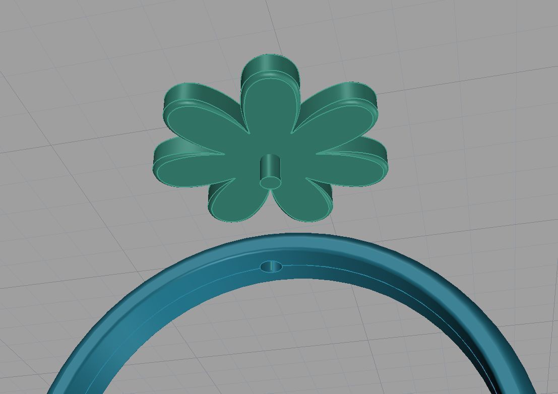 Ring rainbow flower 3D print model_4