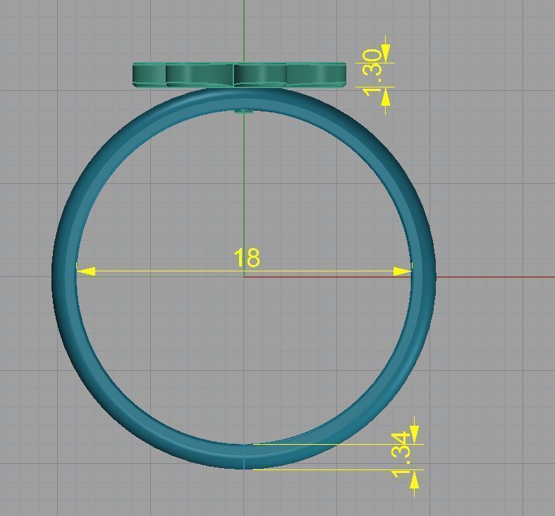 Ring rainbow flower 3D print model_5