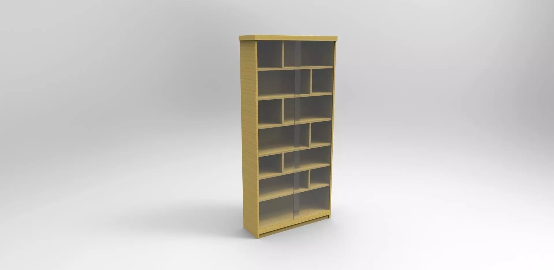 Wooden Book Self Free 3D model