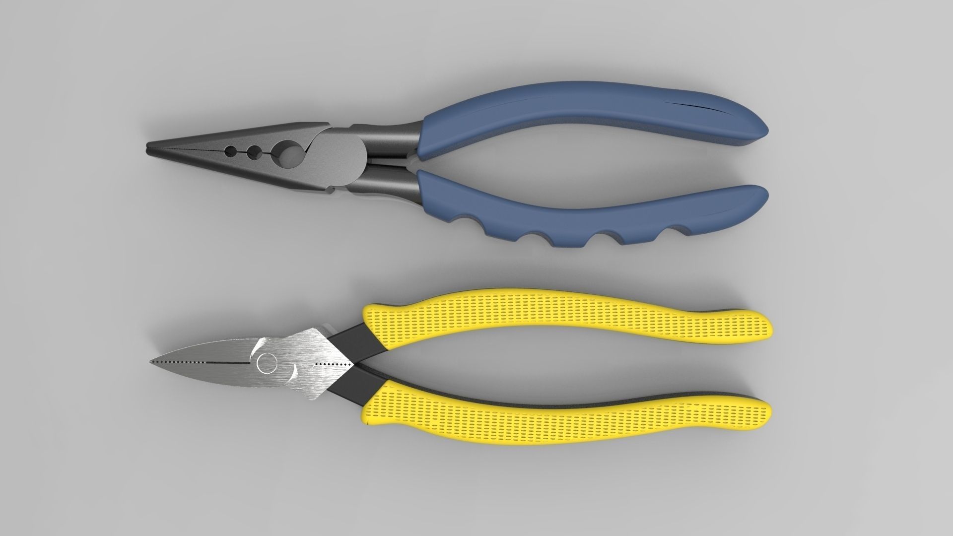 Pliers two pairs of Free 3D model_3