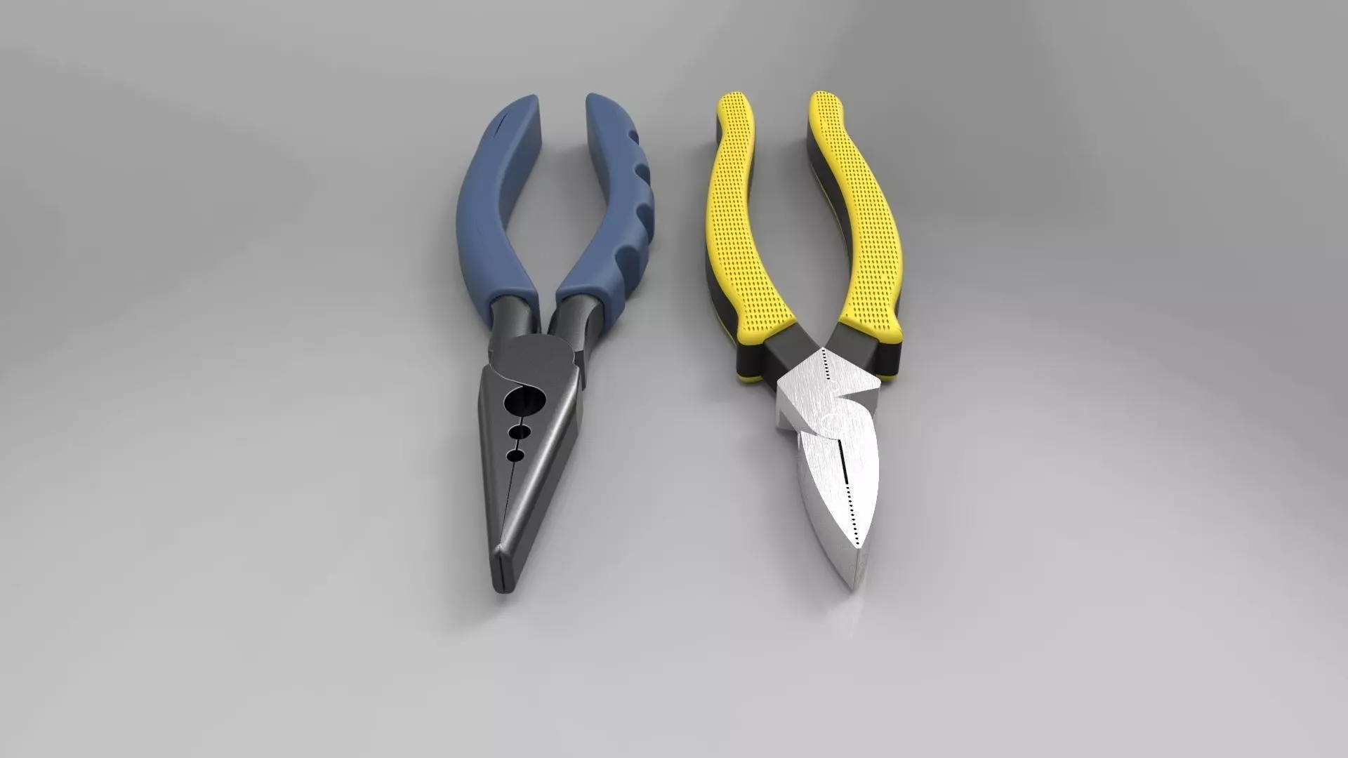 Pliers two pairs of Free 3D model_0