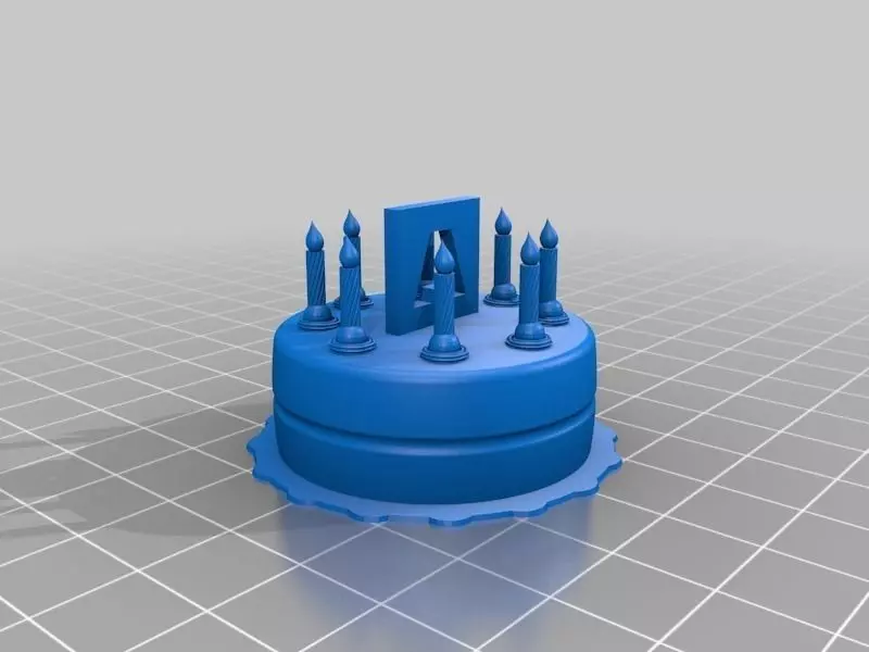 Birthday cake with candles and logo Free 3D print model_0