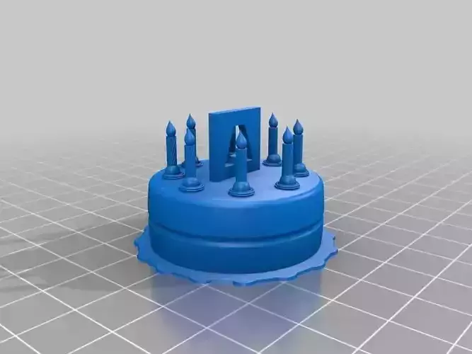Birthday cake with candles and logo