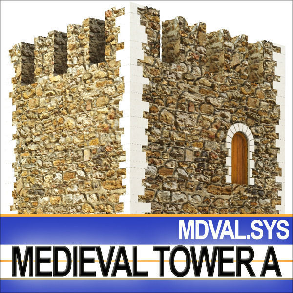 Medieval Tower A 3D model_7