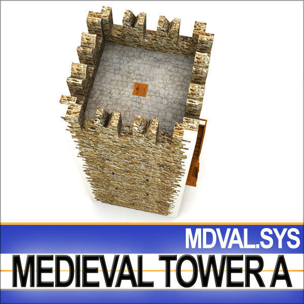 Medieval Tower A 3D model_1