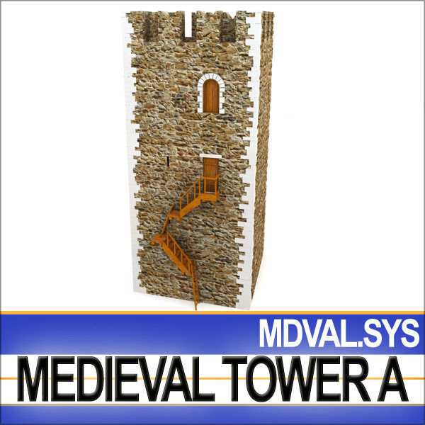 Medieval Tower A 3D model_3