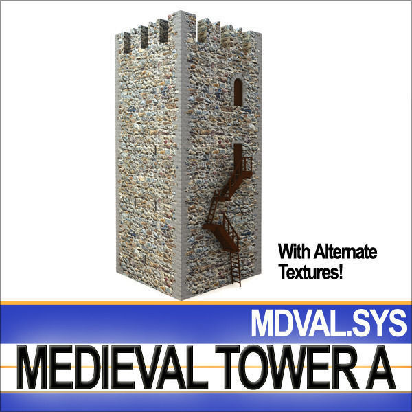 Medieval Tower A 3D model_6