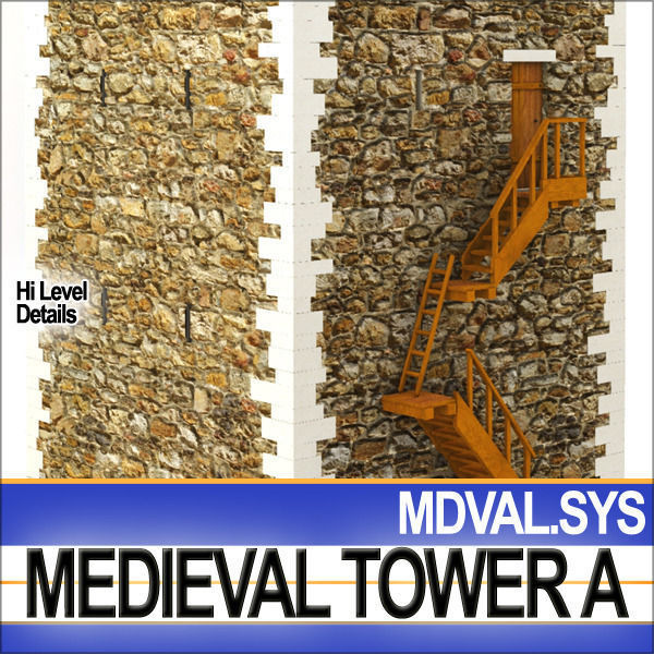Medieval Tower A 3D model_13