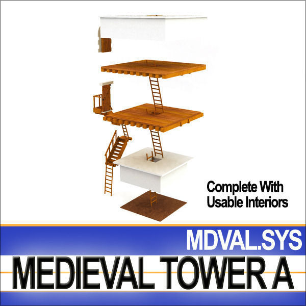 Medieval Tower A 3D model_9