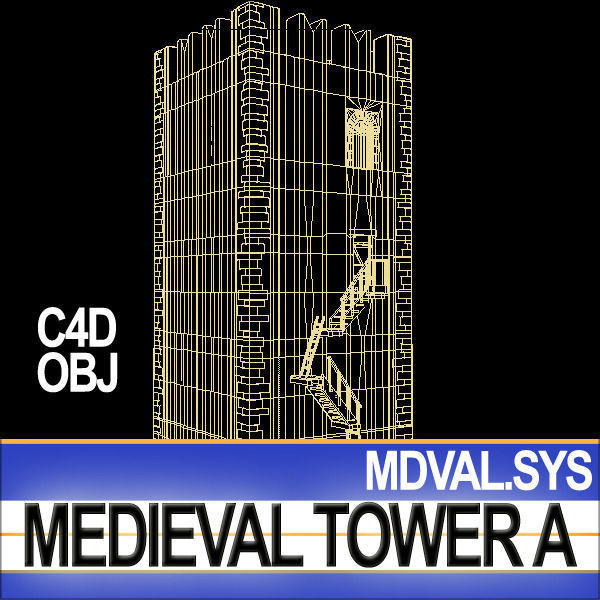 Medieval Tower A 3D model_14