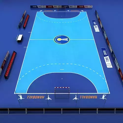Handball court arena low poly Low-poly 3D model