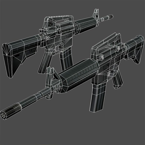 Modern Soldiers Us Soldier 2 and M4 Low-poly 3D model_4