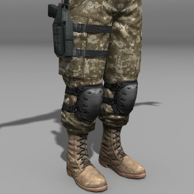 Modern Soldiers Us Soldier 2 and M4 Low-poly 3D model_15