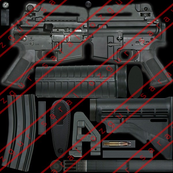 Modern Soldiers Us Soldier 2 and M4 Low-poly 3D model_5