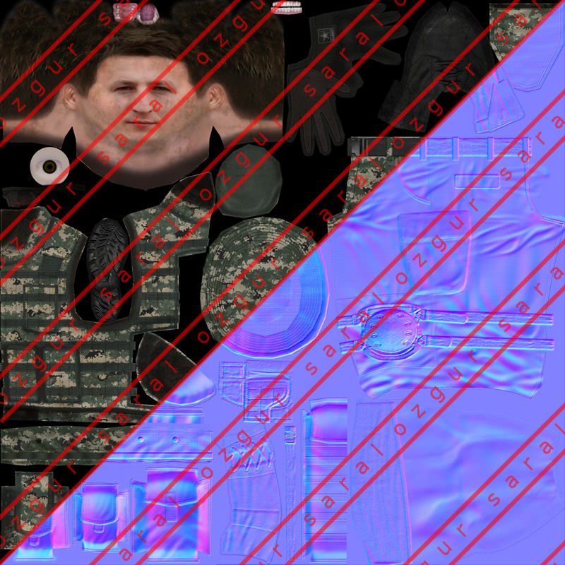 Modern Soldiers Us Soldier 2 and M4 Low-poly 3D model_17