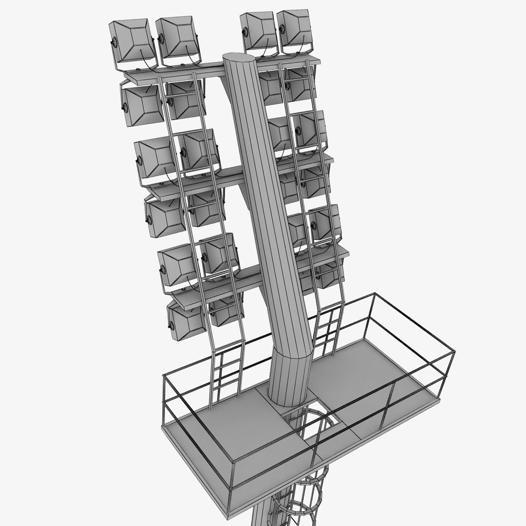 Stadium light lux box small 3D model_8