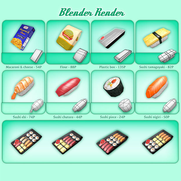 Supermarket Gluttony Pack Low-poly 3D model_6