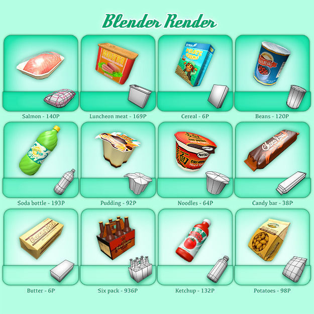 Supermarket Gluttony Pack Low-poly 3D model_5
