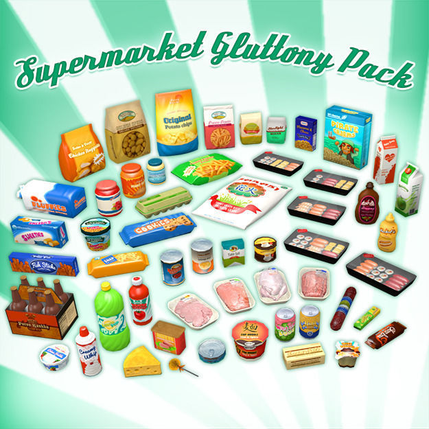 Supermarket Gluttony Pack Low-poly 3D model_1
